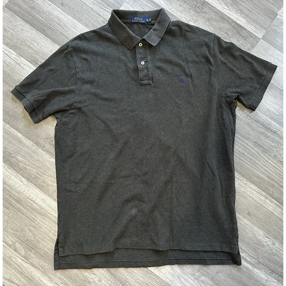 Polo‎ Ralph Lauren Men Gray Polo Shirt XL Short Sleeve Classic Fit Cotton Preppy